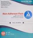 Dynarex Não-Aderente Pad, estéril, 2x3, Box/100