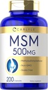 Carlyle MSM Supplement Cápsulas de 500mg ou 200min Contagem de Não-GMO e Fórmula Glúten Livre
