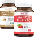 Nattokinase & Hawthorn (4-fornecimento de mês) Nattokinase Berry Harmony - Nattokinase 2000 FU poderoso naturalmente fermentado soja (4-fornecimento de mês) & Hawthorn Berry 4:1 Extrato - Vegan e não-GMO