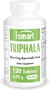 Supersmart - Triphala 6.75 g Por Serviço - com Amla, Behada & Harada - Limpador Interno para Digesção - Suplemento Natural Detox - Não-GMO e Glúten Grátis - 120 Cápsulas Vegetarianas