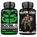 ONL Ultimate Men's Testosterone Booster Bundle - GORIL-X & Major Load Supplements - Melhore a força, a resistência e a energia com Erva Horny Goat, Maca, Tongkat Ali, Tribulus
