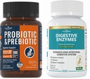 Total Gut Health Boost Bundle: Enzimas Digestivas + 100 bilhões de probióticos para homens e mulheres – Bloating, alívio digestivo e suporte imunológico