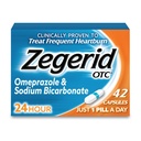Zegerid OTC, 24 horas de alívio da azia, remédio de refluxo ácido e antiácido, trata azia freqüente, omeprazol 20mg + bicarbonato de sódio, inibidor da bomba de prótons (PPI), 42 cápsulas