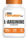 BulkSuplements.com Cápsulas L-Arginina - Suplemento de Arginina, Suplemento de Óxido Nítrico - Glúten Grátis, 8 Cápsulas por Serviço (5000mg), 240 Contagem (Pacote de 1)