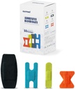 Bandagens de tecido flexível com pad não-esticado, Látex livre, cores arco-íris adesivo bandagem primeiros socorros cuidados de feridas para cortes, raspas, bolhas, tamanhos variados, 50 contagem