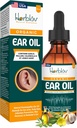 Óleo Orgânico de Orelha para Infecções de Orelha - Eardrops Natural para Prevenção de Infecção, Remoção de Orelha e Cera de Nadador - Crianças, Adultos, Bebê, Dog Earache Remedy - com Mullein, Alho, Calendula, Made in USA