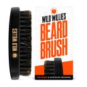 Wild Willies Escova de Bristle de javali natural para cabelos e barba - Escova de cabelo Bristle de javali multiuso para grooming Slick Back Cabelo, barba e bigode - tamanho de viagem Barba e escova de cabelo para homens