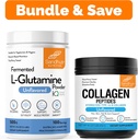 Sandhu's L-Glutamina Pó 100 Servings, 500g, 17.6 Oz., Tamanho Grande, 3 meses de fornecimento e Colágeno Peptídeos Pó Suporta Músculo, Gut Saúde, Pele Juvenil, Cabelo, Unhas & Mobilidade