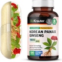 BIO KRAUTER Coreano vermelho Ginseng Cápsulas - 1600 mg de força - 100 contagem - coreano Panax Ginseng Suplemento - Vegan Imune Suplemento