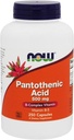 Agora Alimentos Ácido Pantotênico, 250 cápsulas / 500 mg (Pacote de 2)
