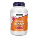 Now Foods Supplements, Niacin (Vitamina B-3) 500 mg, Sem Flush, Dupla Força, Saúde Nutricional, 180 Veg Cápsulas