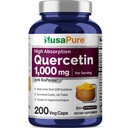 NusaPure Quercetin 1000mg - 200 bonés vegetarianos (Não-GMO, Vegan, Vegetariano) Bioperine