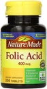 Nature Made Ácido Fólico 400 mcg 250 Contagem (6 embalagens)
