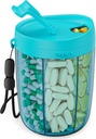 Organizador de garrafa de comprimido grande PULIV, organizador do suplemento para segurar 6 várias vitaminas, caixa de pílulas caso com anti-Mixing & amplo projeto de abertura, fácil de recuperar médicos e 20 Pcs Stick-on etiquetas, azul