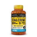 MASON NATURAL rápida absorção de cálcio com vitamina D3 - Fortalece a função muscular, apoia os ossos saudáveis e saúde geral, 60 Softgels