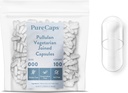 PureCaps EUA - Cápsulas vegetarianas Vegan Pullulan Pill Vazio Tamanho 000 1.000 comprimidos integrados Clear, certificado não-GMO, SLS Gluten, Preservative Free