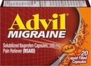 Cápsulas Enchidas líquidas Advil Migraine - 20 ct, Embalagem de 5