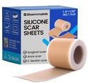 Folhas de Silicone Scar Fita Cirúrgica (1,6"x120" Roll) Face Patches Acne Tratamento Seção C tiras, Skin-Sensitive Medical Grau Curar Bandages Scar Pads para Keloid, Stretch e Tuck Tuck Recuperação