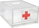Armário de medicina Organizer Caixa de armazenamento de medicina vazia para armário Gaveta de plástico Primeiros socorros claro Organizador de garrafa de medicina empilhável para primeiros socorros, suprimentos médicos e armazenamento de medicamentos