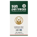 Sun chlorela Sun Pet trata Verde Superalimento Gato & Cão Suplemento - Clorophyll Eleuthero & Lecitina, Minerais, Antioxidantes & Vitaminas para Cães & Gatos - Defesa Imune, Pele & Gut Saúde - 120 Mordidas