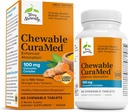 Terry Naturalmente CuraMed 100 mg complexo de curcumina - Absorção aumentada Suplemento de curcumina com açafrão - Cérebro & Fígado Suplemento de apoio à saúde - Vegan Suplemento dietético - 60 Comprimidos mastigáveis