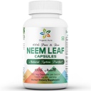 Cápsulas Orgânicas Aura Neem. 100% puro e potente. Super-alimento verde cru. Feito com folhas inteiras do Neem do espectro. Agente Desintoxicante Milagre, Pele Radiante e Imunidade.