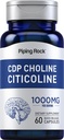 Piping Rock CDP Choline Citicoline 1000mg □ 60 Cápsulas de libertação rápida para homens e mulheres