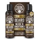 Viking Revolution Beard Wash and Beard Conditioner para homens com óleo de Argan e óleo de Jojoba - Beard Softener and Fortalecer Beard Care Shampoo and Conditioner with Beard Oil (5 onças, doce tabaco)