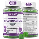 Açúcar Free Nicotinamida 500mg Gummies, (Niacina livre Flush) Suplemento de vitamina B3 Niacinamida para metabolismo e reparo de energia celular, Vitalidade, Envelhecimento saudável, sabor de cranberry, Fácil de mastigar, 120 Cts