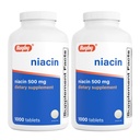 Rugby Niacin 500mg - Suplemento vitamina B3 para homens e mulheres - 1.000 comprimidos (2-Pack)