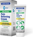 Globe Pain Aliviating Cream Plus 4% Lidocaína, Alivio de Numbing de força máxima, Terapia tópica de ação rápida para dores musculares, dor articular, dor nas costas, dor no pescoço, dor, dor, Sprains & Spasms, sem cheiro, 3 onças