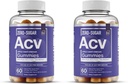 Elementos essenciais Zero-Sugar ACV Apple Cider Vinagre Gummies de “A Mãe” - Naturalmente-Fonte, Vegan ACV Gummies com Chromium 60 Count (2-Pack)