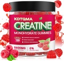 Creatina Mono-hidratado Gummies para homens e mulheres 120 CT - 5600mg de Creatina Mono-hidratado por serviço, Creatina Mastigável Mono-hidratado para apoio muscular & Energia Boost, Açúcar Livre, Vegan (Flavor de framboesa)