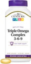 Vitaminas do século 21 Entérico Entérico Triplo Omega Complex 3-6-9, Reflux Free 90 Softgels, MTC22874X5