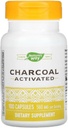 Natures Way Activated Charcoal Intestinal Cleanser Cápsula, 260 mg - 100 por embalagem - 3 embalagens por caso.3