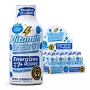 Vitamina Energia Imune+ Força extra Energia Tiro Blue Framboesa 12 Pack, 260mg Cafeína Natural, B-Vitaminas, Citicolina, Chá Verde, Imunidade e Foco Suporte, Açúcar Zero, Sem glúten 1,93 fl oz