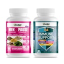 GreeNatr Herbal Menopause Complexo de suporte para flashes quentes, suores noturnos, alívio de swings de humor mais nosso 7 em 1 suporte imunológico com Quercetin, Echinacea, Sambucus Elderberry, e Ginger