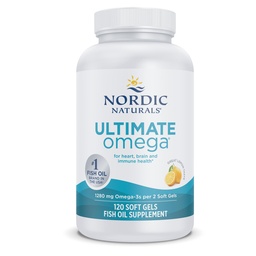 Nórdico Naturals Ultimate Omega, sabor limão - 120 Gels macios - 1280 mg Omega-3 - Suplemento de óleo de peixe de alta potência com EPA & DHA - Promove a saúde do cérebro e coração - Não-GMO - 60 Servings