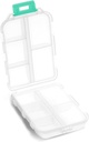 Caixa do comprimido - Suplementos portáteis Tablet Container Box com 10 Compartimentos - Cápsula de Medicina Dobrável Vitamina Organizador Dispenser Holder Armazenamento para viagem Bolsa de bolso - Branco claro