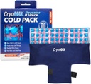 Pacote frio reutilizável CryoMAX - Pacote de gelo de terapia fria de 8 horas de longa duração, correias de compressão ajustável, melhor para alívio da dor, lesões, cirurgia do quadril Inchaço, e enxaquecas - T-Shape (1 contagem)