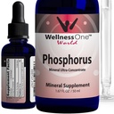 WellnessOne Ionic Phosphorus Supplements - Fósforo Líquido de Ácido Fosfórico de Ortho para Dentes, Saúde Óssea, & Suporte Energético - Não-GMO, Vegan, Glúten Livre - 1,67 fl oz