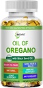 Óleo de Orégano Softgels,Organics Óleo de Orégano com óleo de semente preta para o suporte imunológico Digestivo saúde ervas sazonais, alto Carvacrol e óleo de Orégano de Thymoquinone, com base em planta, não-GMO, 120 contagem