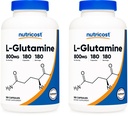 Nutricost L-Glutamina 800mg, 180 Cápsulas (2 frascos)
