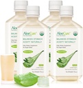 AloeCure USDA Orgânico Aloe Vera Juice Made Within 12 Hrs of Harvest - Puro Suco de Aloe Suplemento Digestivo Natural para apoiar a digestão, sistema imunológico e equilíbrio da acidez do estômago, 4 x 500ml Garrafas