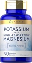 Carlyle Potássio Magnesium Supplement .90 Cápsulas . Alta Absorção . Vegetarian, Non-GMO & Gluten Free