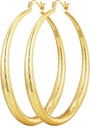 OOOPEL 925 Sterling Silver Hoop para Mulheres Brincos de Hoop Ouro Hipoallergenic Diamond-Cut Opples Projetado - Brincos de Hoop Grande não manchado (30/40/50/60/70mm)