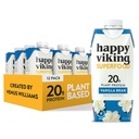 Baunilha Bean Vegan Protein Shakes by Happy Viking, Criado por Venus Williams, 20g de proteína, Omega-3, 9 Aminoácidos e BCAAs, Sem glúten, Não-GMO, Pronto para beber, Pacote de 12 (11 onças)