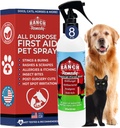 Ajuda para cura de feridas & Itch Spray de alívio para cães, gatos, cavalos, seguro para todos os animais - Todas as erupções naturais, mordidas, queimaduras e tratamento ponto quente - Solução de irritação da pele e alergias (8 onças)
