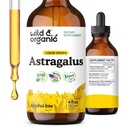 Selvagem & orgânica Astragalus Tintura - Suplemento de suporte imunológico w / Astragalus Raiz Extrato - Vegan Tintura para Imunidade - Açúcar & gotas sem álcool - 4 fl oz