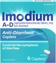 Imodium A-D Diarrhea Relief Caplets with Loperamida HCl, Antidiarreia Medicine to Help Control Sintomas of Diarrhea Devido à Diarréia Aguda e Viajante, HSA/FSA Elegível, 6 ct